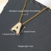 Copper 18K Gold Plated Casual Simple Style Inlay Letter Zircon Pendant Necklace sku image 1