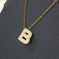 Copper 18K Gold Plated Casual Simple Style Inlay Letter Zircon Pendant Necklace sku image 2