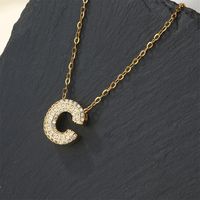 Copper 18K Gold Plated Casual Simple Style Inlay Letter Zircon Pendant Necklace sku image 3