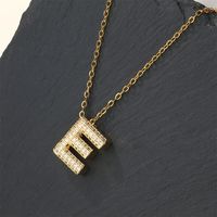 Copper 18K Gold Plated Casual Simple Style Inlay Letter Zircon Pendant Necklace sku image 5