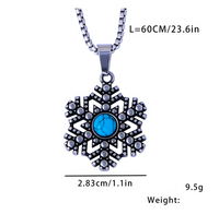 304 Stainless Steel Modern Style Classic Style Inlay Snowflake Acrylic Pendant Necklace main image 2