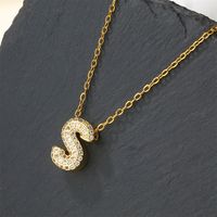 Copper 18K Gold Plated Casual Simple Style Inlay Letter Zircon Pendant Necklace sku image 19