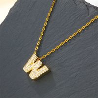 Copper 18K Gold Plated Casual Simple Style Inlay Letter Zircon Pendant Necklace sku image 23