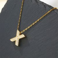 Copper 18K Gold Plated Casual Simple Style Inlay Letter Zircon Pendant Necklace sku image 24