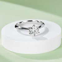 Sterling Silver Elegant GRA Certificate Plating Inlay Round Lab-grown Diamonds Moissanite Rings main image 4