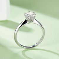 Sterling Silver Elegant GRA Certificate Plating Inlay Round Lab-grown Diamonds Moissanite Rings main image 5