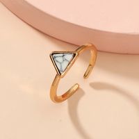 Wholesale Jewelry Elegant Geometric Alloy Turquoise Gold Plated Inlay Rings main image 1