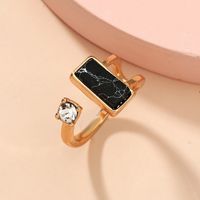 Wholesale Jewelry Elegant Geometric Alloy Turquoise Gold Plated Inlay Rings main image 6