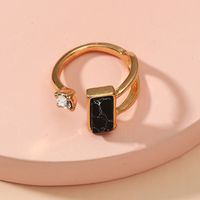 Wholesale Jewelry Elegant Geometric Alloy Turquoise Gold Plated Inlay Rings main image 7