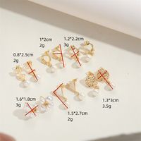 1 Pair Simple Style Triangle Inlay Copper Zircon 14K Gold Plated Drop Earrings main image 2