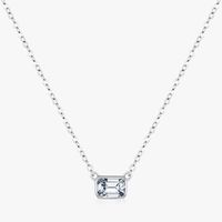 Sterling Silver Silver Plated Simple Style Classic Style Plating Inlay Solid Color Zircon Pendant Necklace sku image 1
