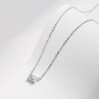 Sterling Silver Silver Plated Simple Style Classic Style Plating Inlay Solid Color Zircon Pendant Necklace main image 5