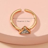 Wholesale Jewelry Elegant Geometric Alloy Turquoise Gold Plated Inlay Rings sku image 1