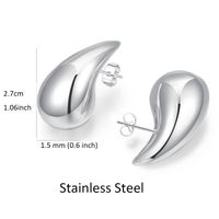 1 Pair Simple Style Water Droplets Spray Paint 304 Stainless Steel 18K Gold Plated Ear Studs main image 8