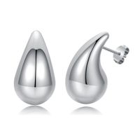 1 Pair Simple Style Water Droplets Spray Paint 304 Stainless Steel 18K Gold Plated Ear Studs main image 7