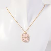 Copper Simple Style Classic Style Enamel Plating Inlay Devil's Eye Constellation Hand Of Fatima Zircon Pendant Necklace sku image 3