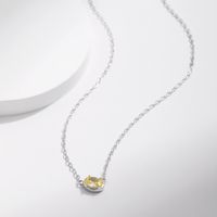 Sterling Silver Silver Plated Simple Style Plating Inlay Oval Zircon Pendant Necklace main image 1