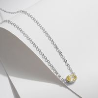 Sterling Silver Silver Plated Simple Style Plating Inlay Oval Zircon Pendant Necklace main image 5