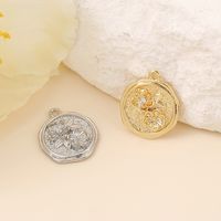 1 Piece 17 * 15mm Copper Zircon 18K Gold Plated White Gold Plated Leaf Round Flower Polished Pendant main image 5