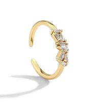 Wholesale Vintage Style Solid Color Copper Inlay 18K Gold Plated Zircon Open Rings main image 8