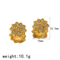 1 Pair Simple Style Classic Style Apple Lotus Polishing Plating Inlay 304 Stainless Steel Zircon 18K Gold Plated Earrings main image 4
