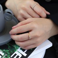 Wholesale Vintage Style Solid Color Copper Inlay 18K Gold Plated Zircon Open Rings main image 7