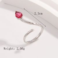 Sterling Silver White Gold Plated Modern Style Classic Style Cool Style Plating Inlay Irregular Water Droplets Zircon Open Rings Rings sku image 1