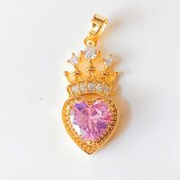 1 Piece Sweet Heart Shape Crown Flower Copper Plating Inlay Jewelry Accessories sku image 14