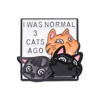 Cartoon-Stil Süß Brief Katze Legierung Überzug Unisex Broschen sku image 1