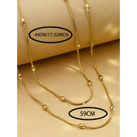 Copper Simple Style Plating Solid Color Double Layer Necklaces main image 2