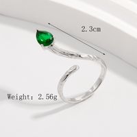 Sterling Silver White Gold Plated Modern Style Classic Style Cool Style Plating Inlay Irregular Water Droplets Zircon Open Rings Rings sku image 2