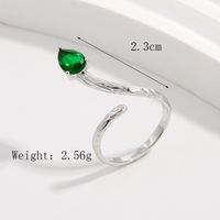 Sterling Silber Weißgold Plattiert Moderner Stil Klassischer Stil Toller Stil Überzug Inlay Irregulär Wassertropfen Zirkon Offener Ring Ringe sku image 5