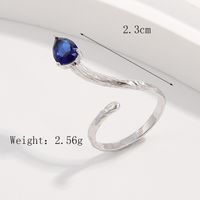 Sterling Silver White Gold Plated Modern Style Classic Style Cool Style Plating Inlay Irregular Water Droplets Zircon Open Rings Rings sku image 3
