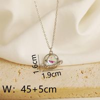 Wholesale Jewelry Y2K IG Style Bow Knot Heart Shape Alloy Copper 18K Gold Plated Pendant Necklace main image 2