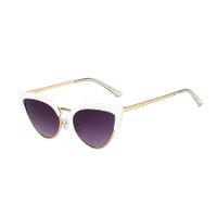 Retro Streetwear Solid Color Pc UV400 Cat Eye Half Frame Women's Sunglasses main image 4