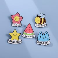 Cartoon Style Cute Sweet Star Bee Watermelon Alloy Plating Unisex Brooches main image 1