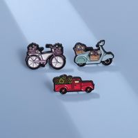 Cartoon Style Cute Car Bicycle Flower Alloy Plating Unisex Brooches main image 1