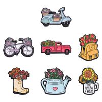 Cartoon Style Cute Car Bicycle Flower Alloy Plating Unisex Brooches main image 6