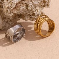 304 Stainless Steel 18K Gold Plated Simple Style Classic Style Solid Color Rings main image 3