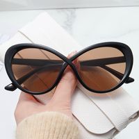 Sweet Solid Color Ac Cat Eye Full Frame Women's Sunglasses sku image 7