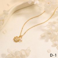 Copper 18K Gold Plated Simple Style Commute Inlay Letter Heart Shape Zircon Pendant Necklace main image 7