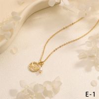 Copper 18K Gold Plated Simple Style Commute Inlay Letter Heart Shape Zircon Pendant Necklace main image 9