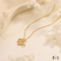 Copper 18K Gold Plated Simple Style Commute Inlay Letter Heart Shape Zircon Pendant Necklace main image 10