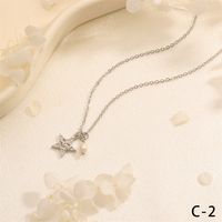 Copper 18K Gold Plated Simple Style Commute Inlay Letter Heart Shape Zircon Pendant Necklace sku image 6