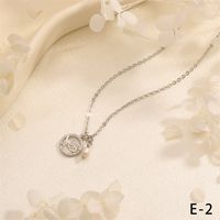 Copper 18K Gold Plated Simple Style Commute Inlay Letter Heart Shape Zircon Pendant Necklace sku image 10