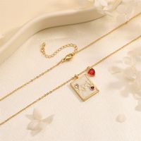 Copper 18K Gold Plated IG Style Simple Style Inlay Letter Heart Shape Zircon Pendant Necklace main image 8