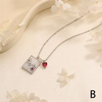Copper 18K Gold Plated IG Style Simple Style Inlay Letter Heart Shape Zircon Pendant Necklace sku image 2