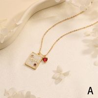 Copper 18K Gold Plated IG Style Simple Style Inlay Letter Heart Shape Zircon Pendant Necklace main image 7