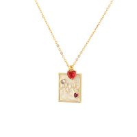 Copper 18K Gold Plated IG Style Simple Style Inlay Letter Heart Shape Zircon Pendant Necklace main image 10