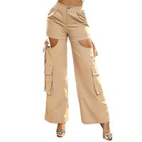 Femmes Du Quotidien Style Simple Couleur Unie Toute La Longueur Évider Pantalons Décontractés Pantalon Cargo main image 2